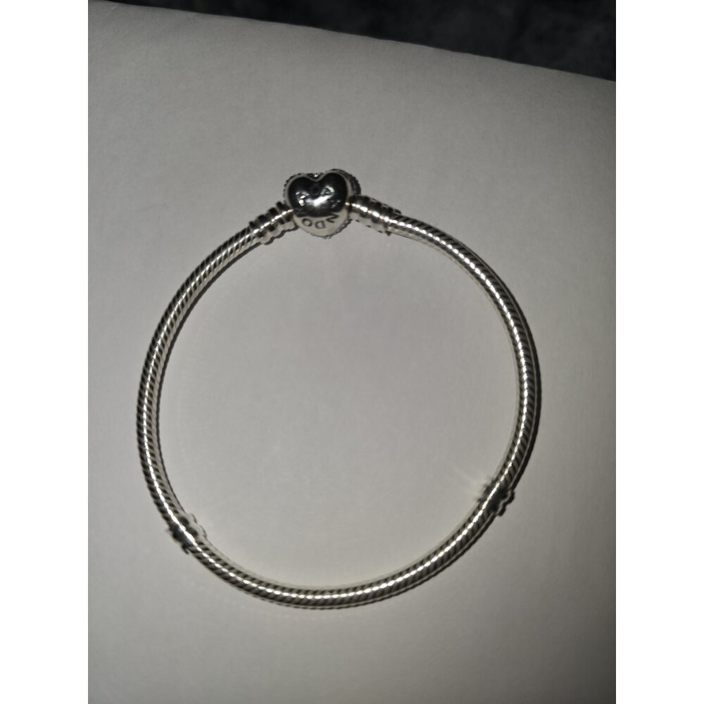 Authentic Pandora Bracelet with Sparkling Heart - Glitter Heart - ALE 925